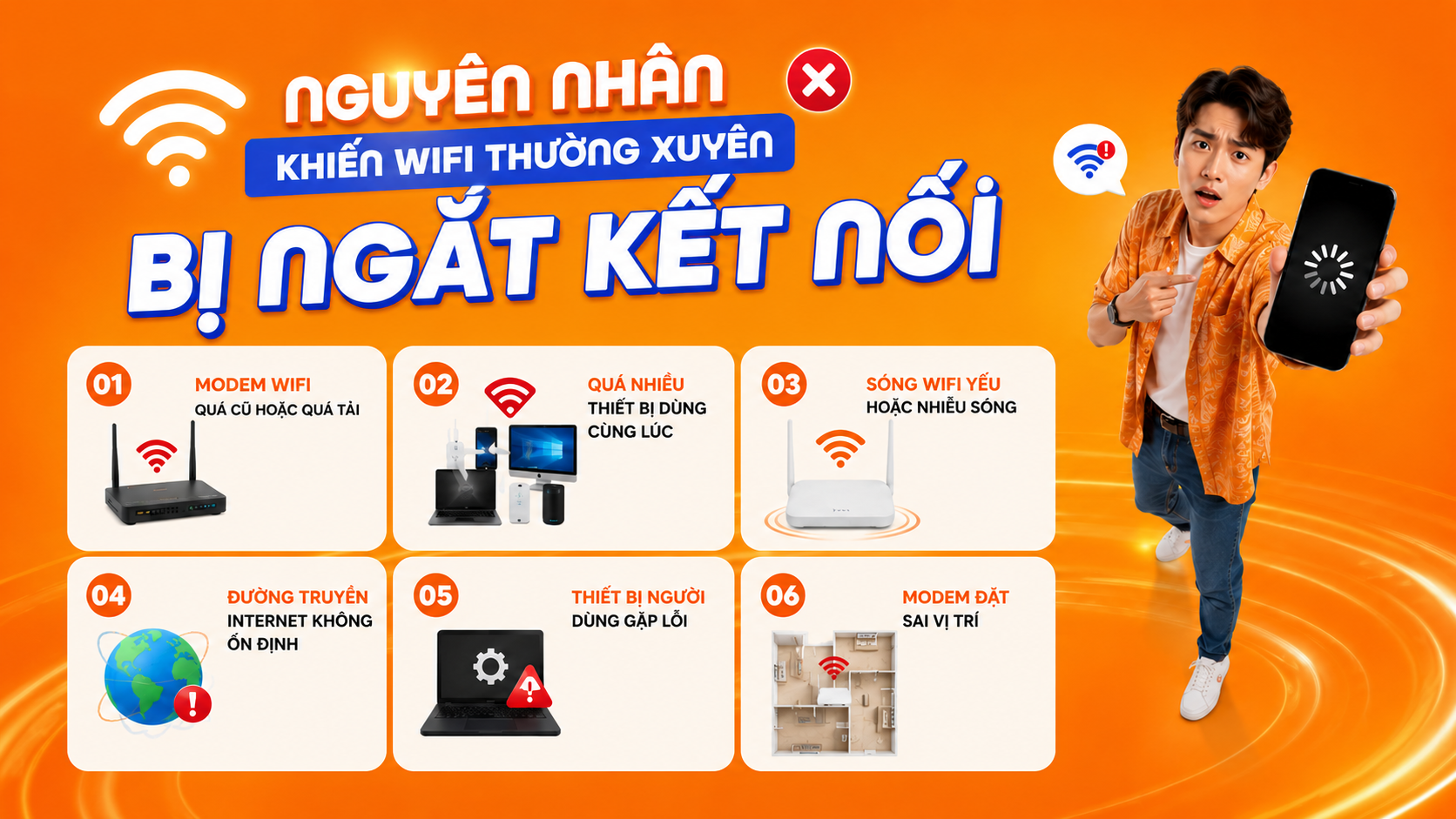 Nguy&ecirc;n nh&acirc;n khiến Wifi thường xuy&ecirc;n bị ngắt kết nối