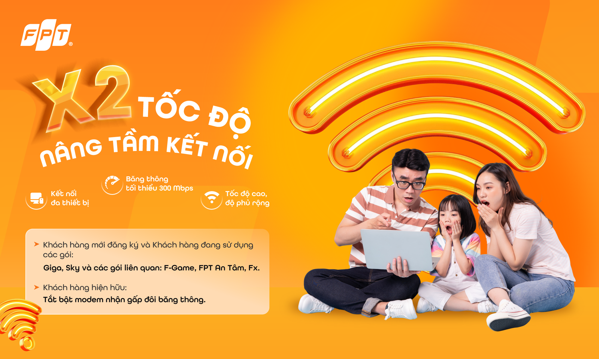 FPT đột phá nâng gấp đôi băng thông, tốc độ tối thiểu lên đến 300Mbps từ tháng 4/2025