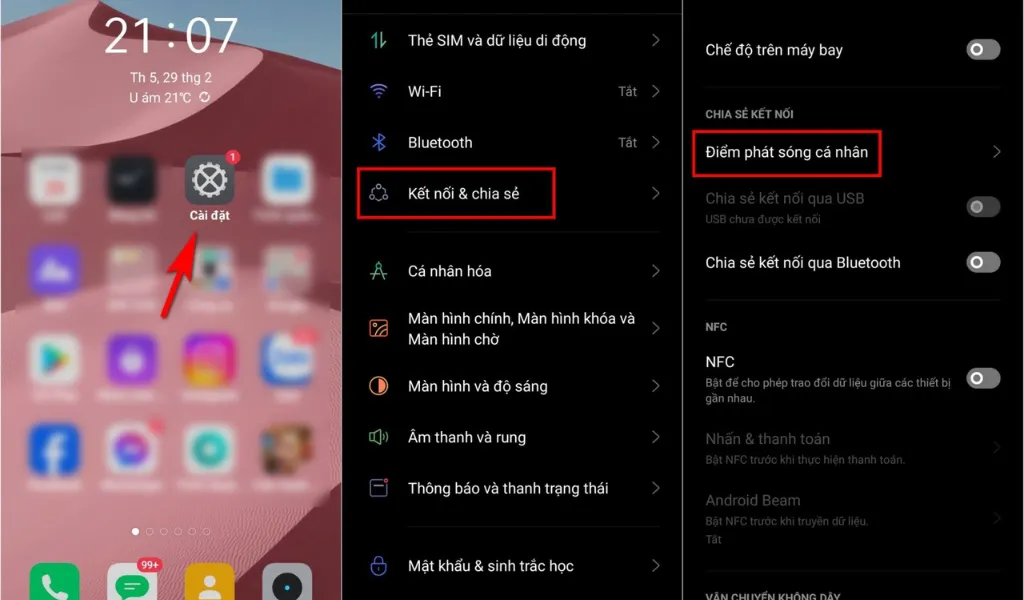 C&aacute;ch chia sẻ WiFi từ điện thoại sang m&aacute;y t&iacute;nh