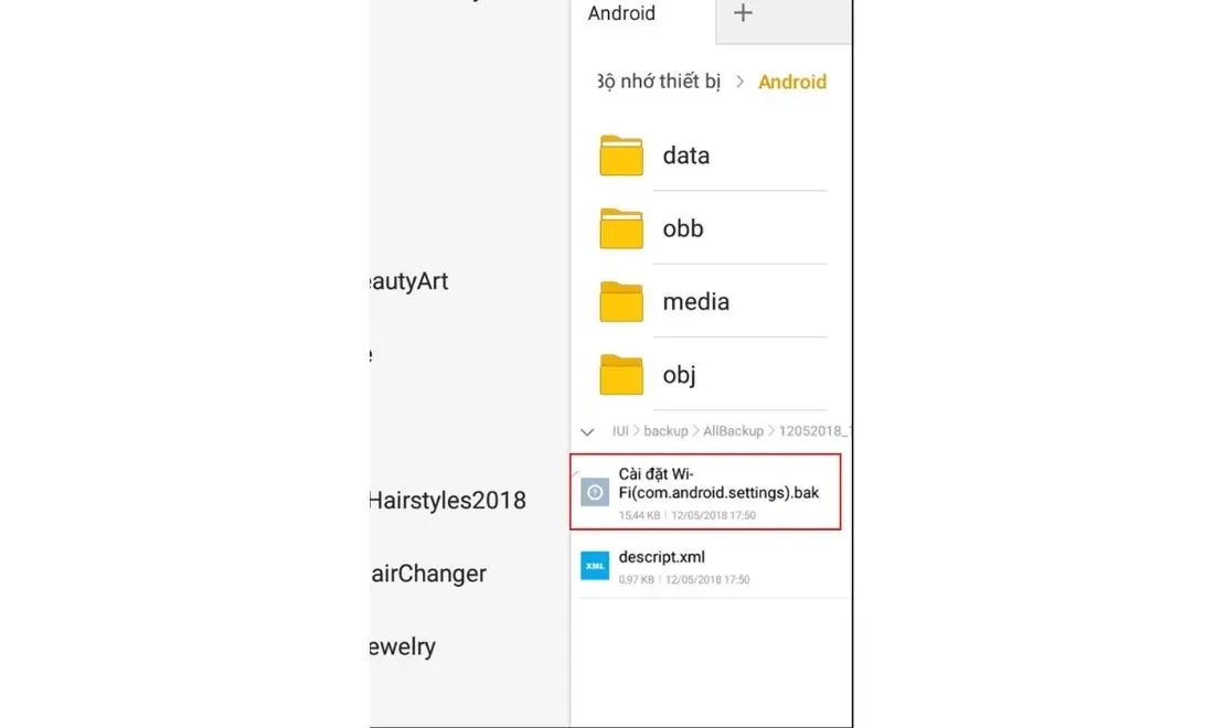 Bước 4: Mở file này để xem danh sách WiFi và mật khẩu đã lưu.