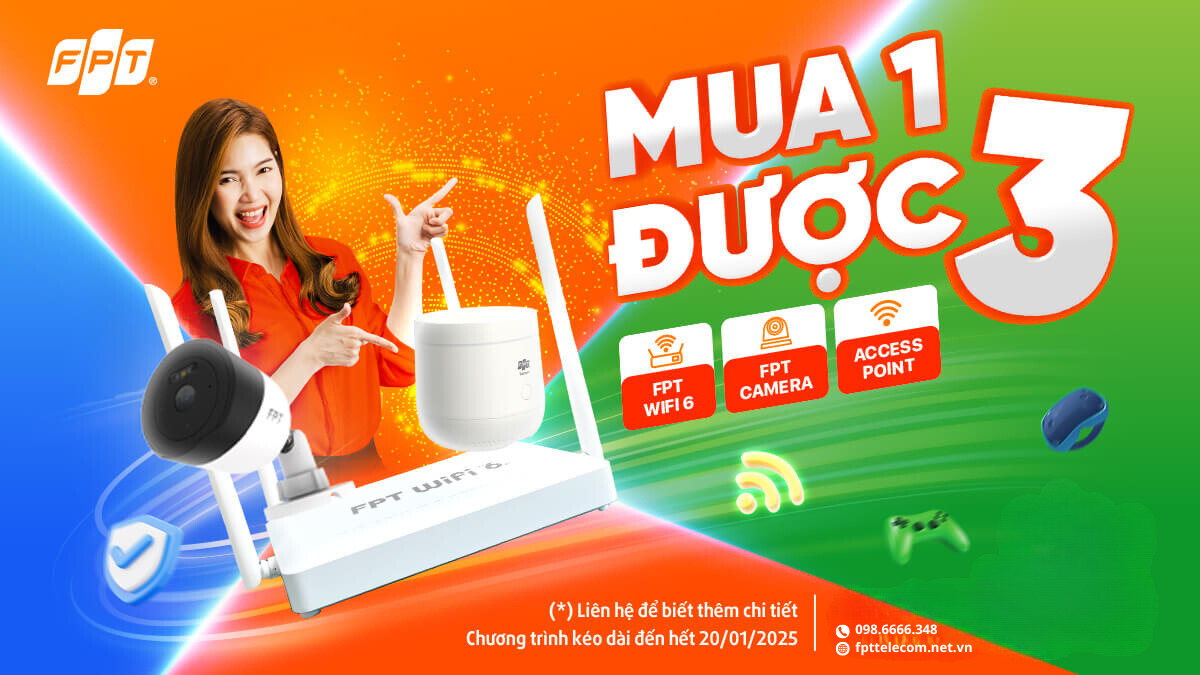 Đăng kí gói Internet 3 trong 1 siêu nhanh, siêu tiết kiệm - FPT Telecom