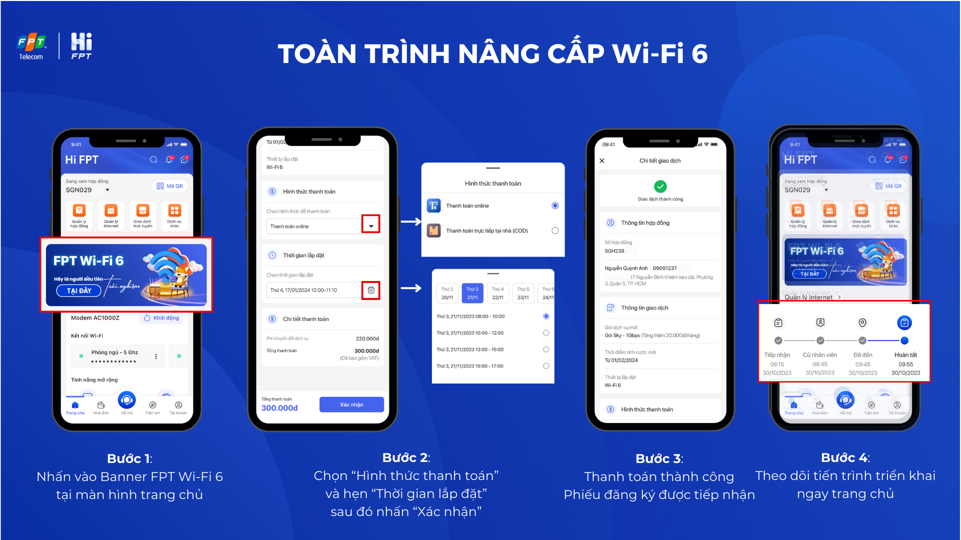 hướng dẫn nâng cấp thay đổi wifi 6 trên hi fpt