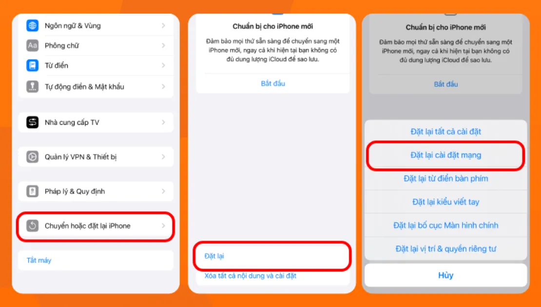 Đặt lại cài đặt mạng